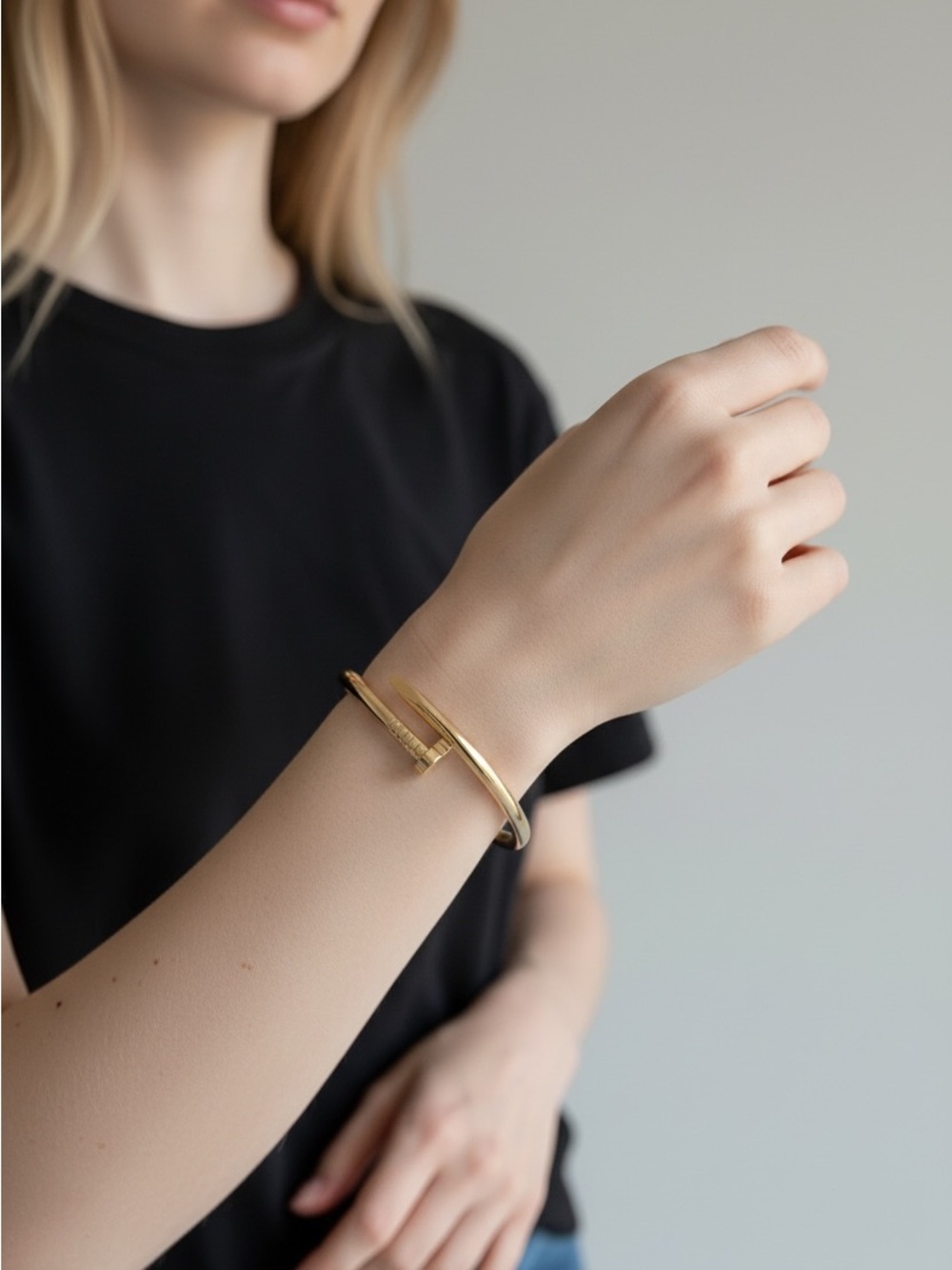 9/3 Gold Hammered Nail Cuff Bracelet - Women's Jewelry
